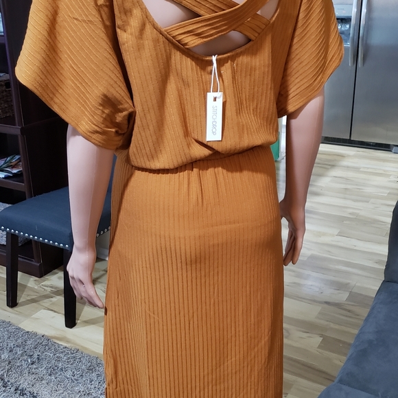 Nwt Stitchdrop mustard dress 1x - Picture 3 of 15